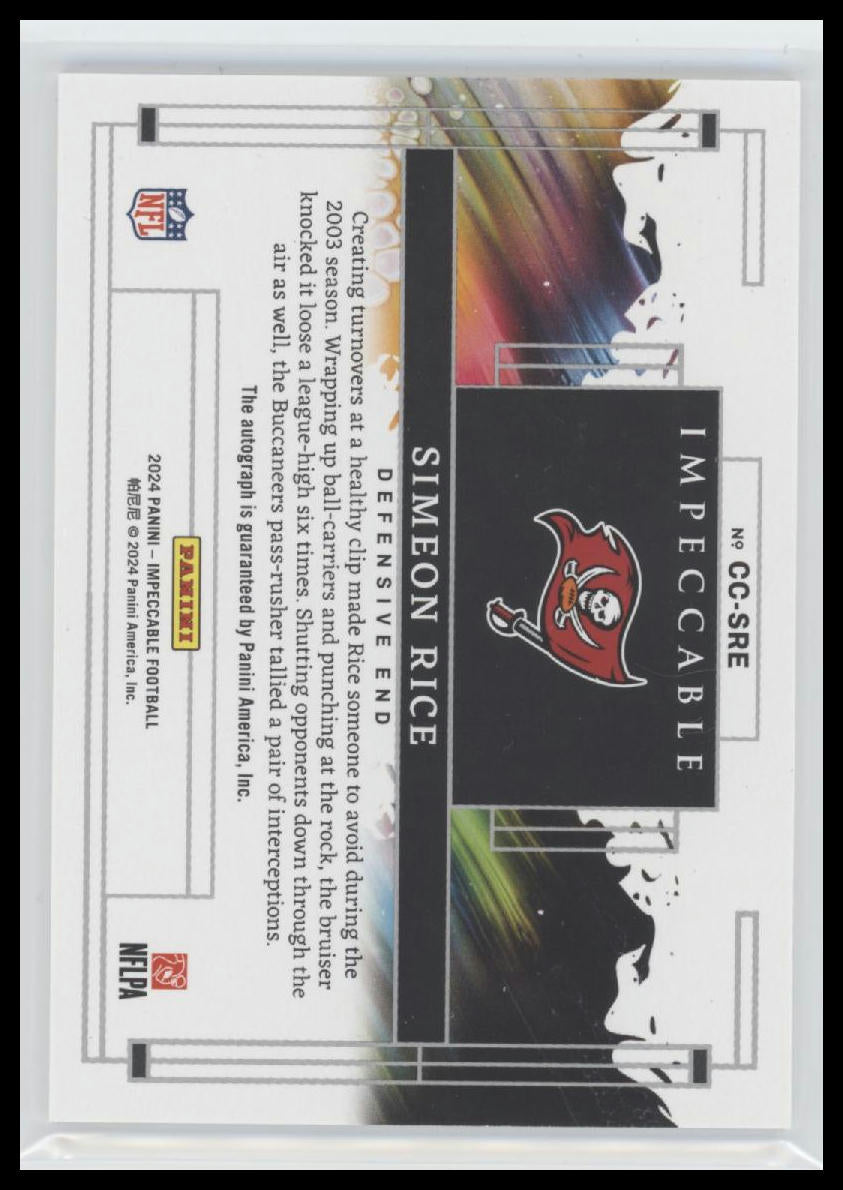 2024 Panini Impeccable Canvas Creations Signatures Simeon Rice #/75 Auto #CC-SRE