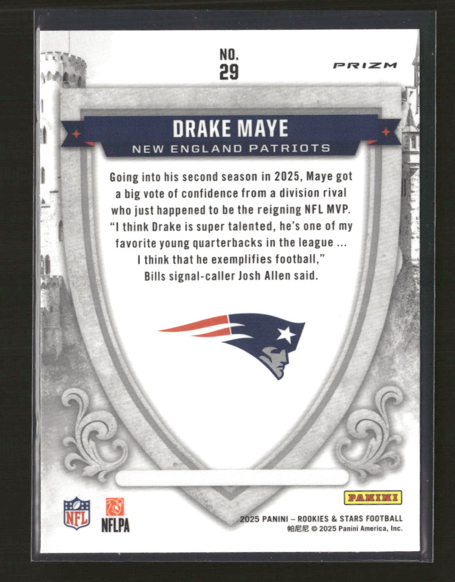 2025 Panini Rookies & Stars Crusade Red Plaid Drake Maye #29