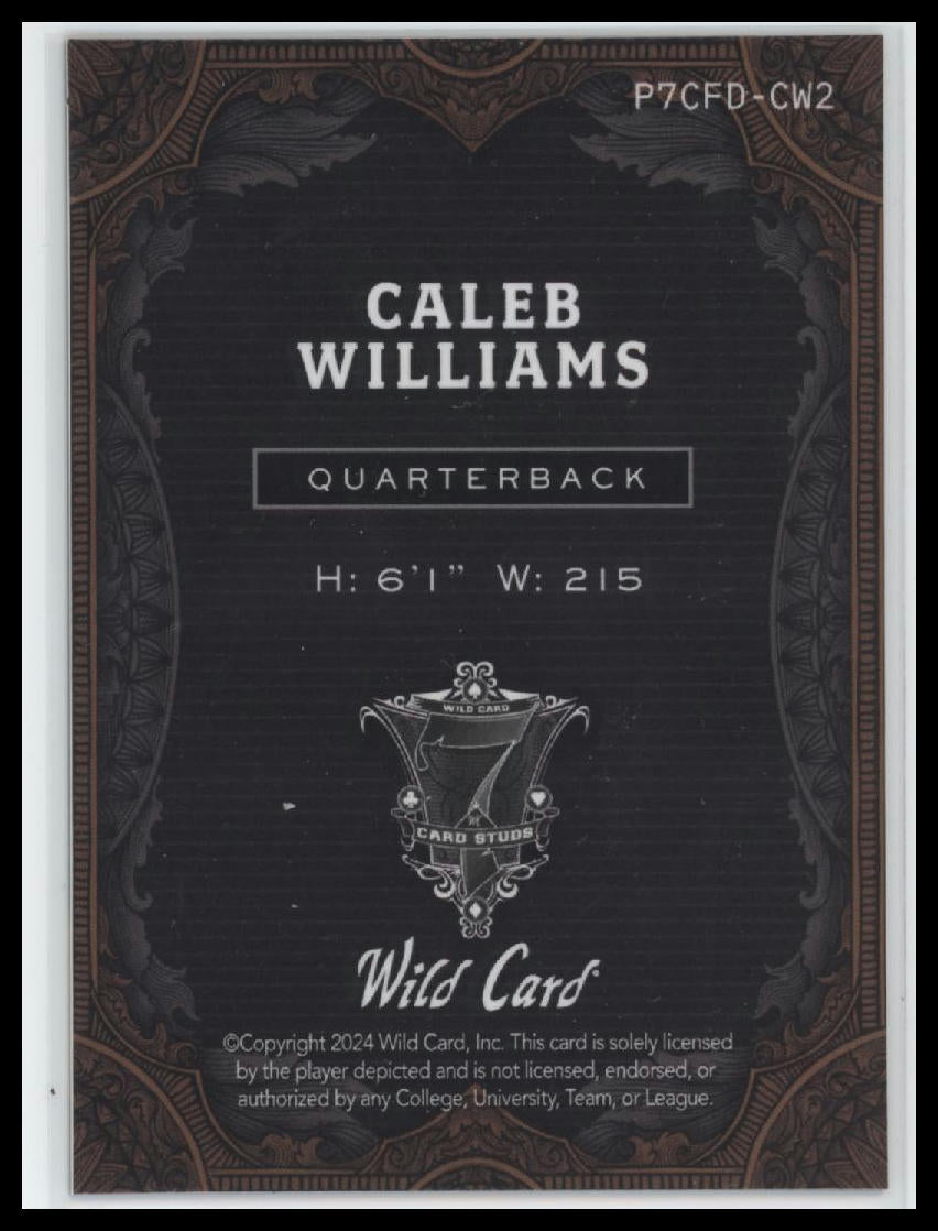 2024 Wild Card Diamond Flourishes Rainbow Black Caleb Williams #/1 #P7CFD-CW2