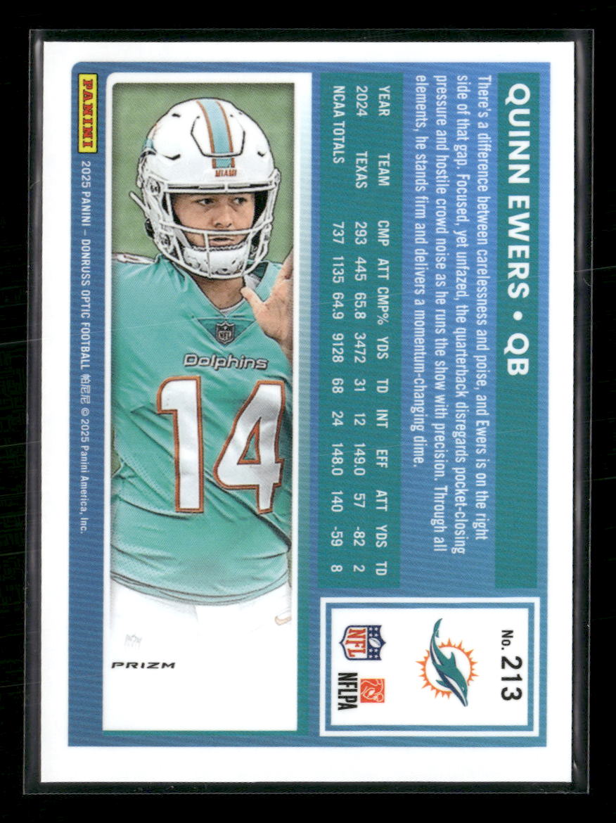2025 Donruss Optic Green Velocity Quinn Ewers Rookie #213