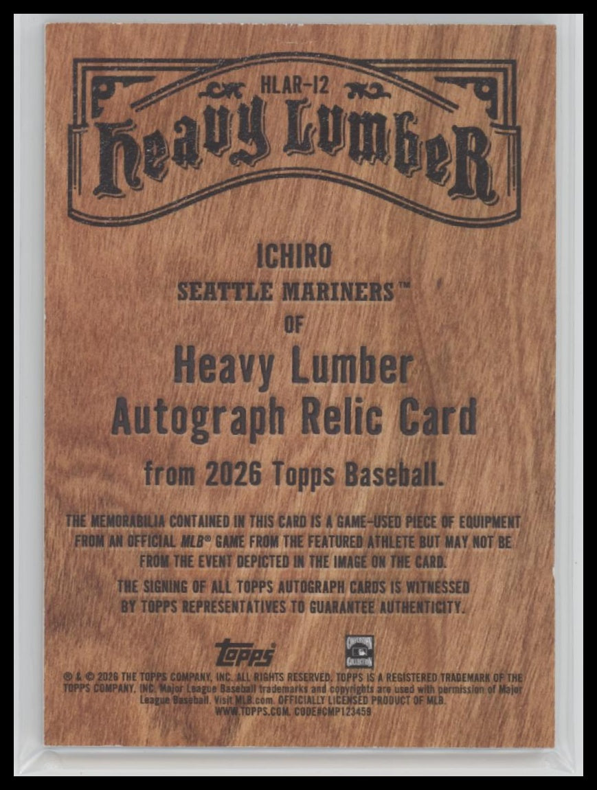 2026 Topps Heavy Lumber Autograph Relics Ichiro #HLAR-12