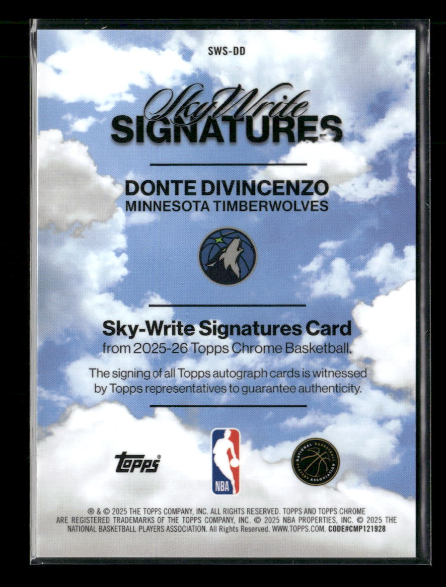 2025-26 Topps Chrome Sky Write Signatures Donte Divincenzo Auto #SWS-DD
