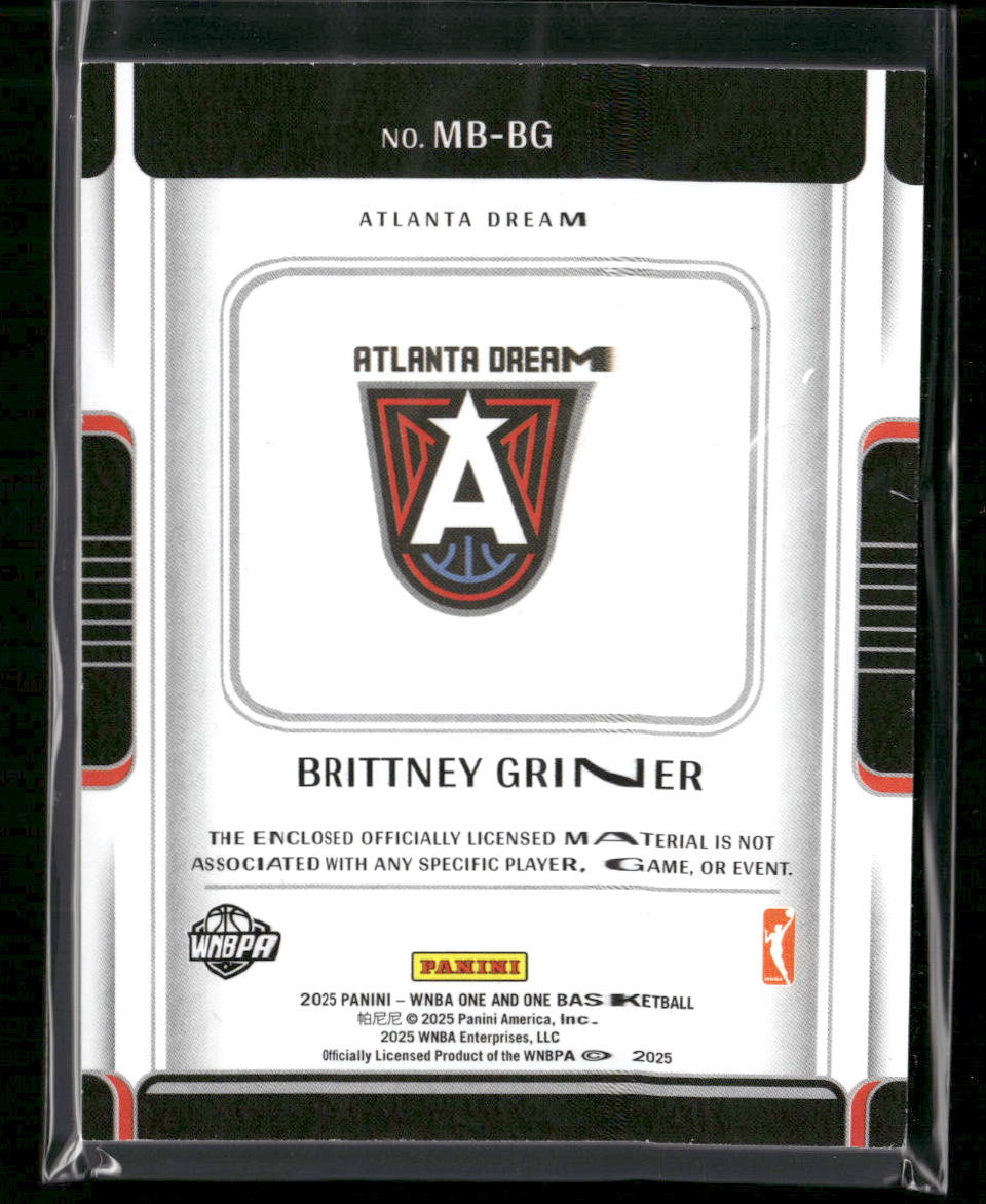2025 Panini WNBA One and One Blue #49 Brittney Griner #MB-BG