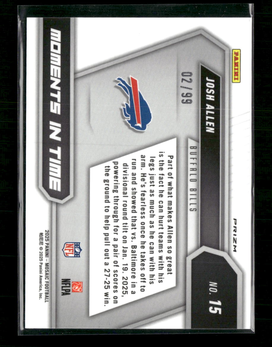 2025 Panini Mosaic Moments In Time Mosaic Blue Josh Allen #/99 #15