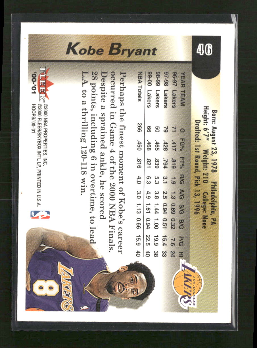 2000-01 Hoops Hot Prospects Kobe Bryant #46