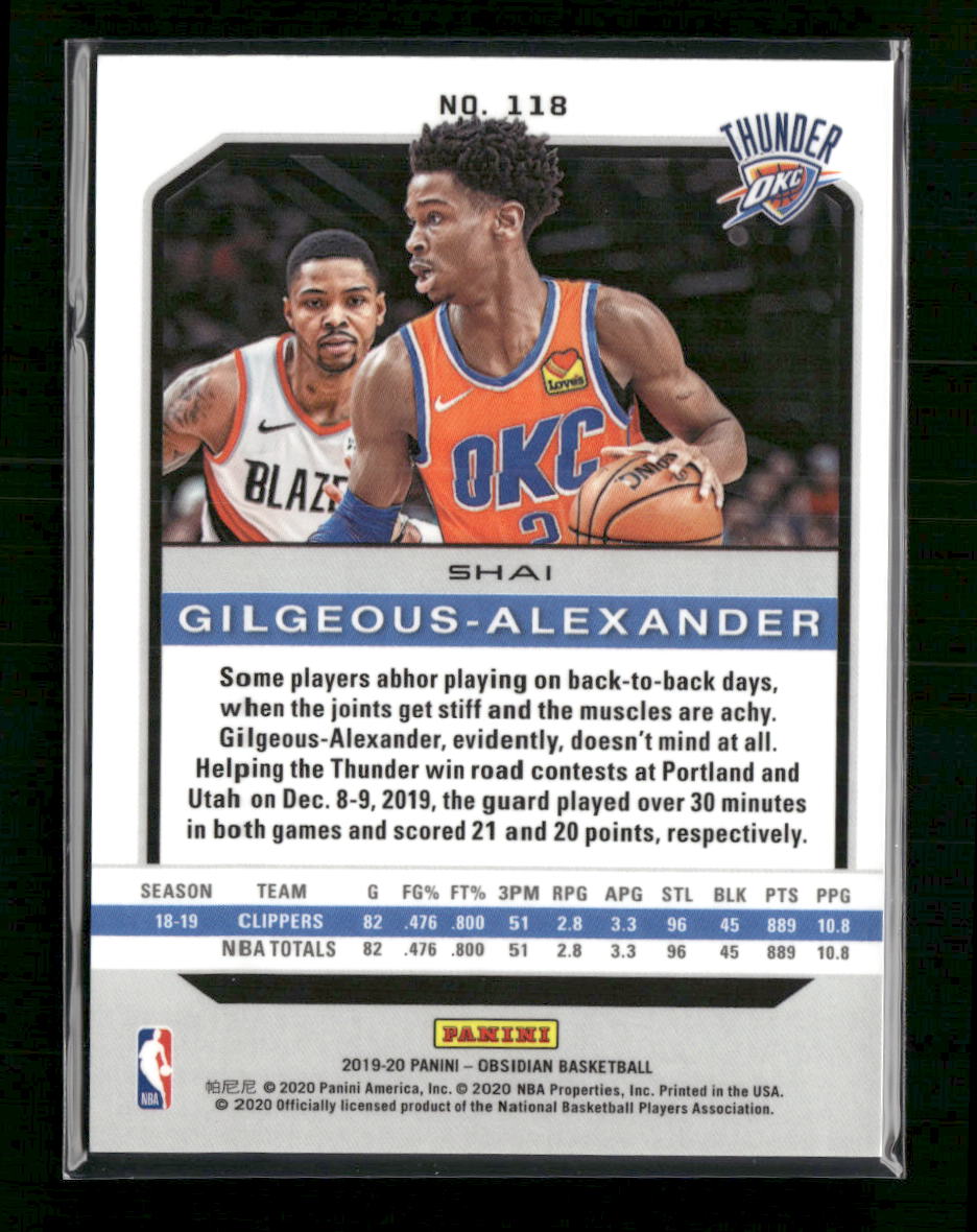2019-20 Panini Obsidian Shai Gilgeous-Alexander #118