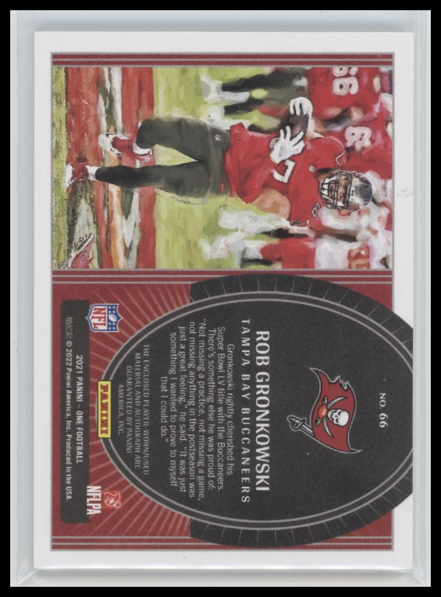 2021 Panini One Quad Patch Autograph Blue Rob Gronkowski #/15 #66