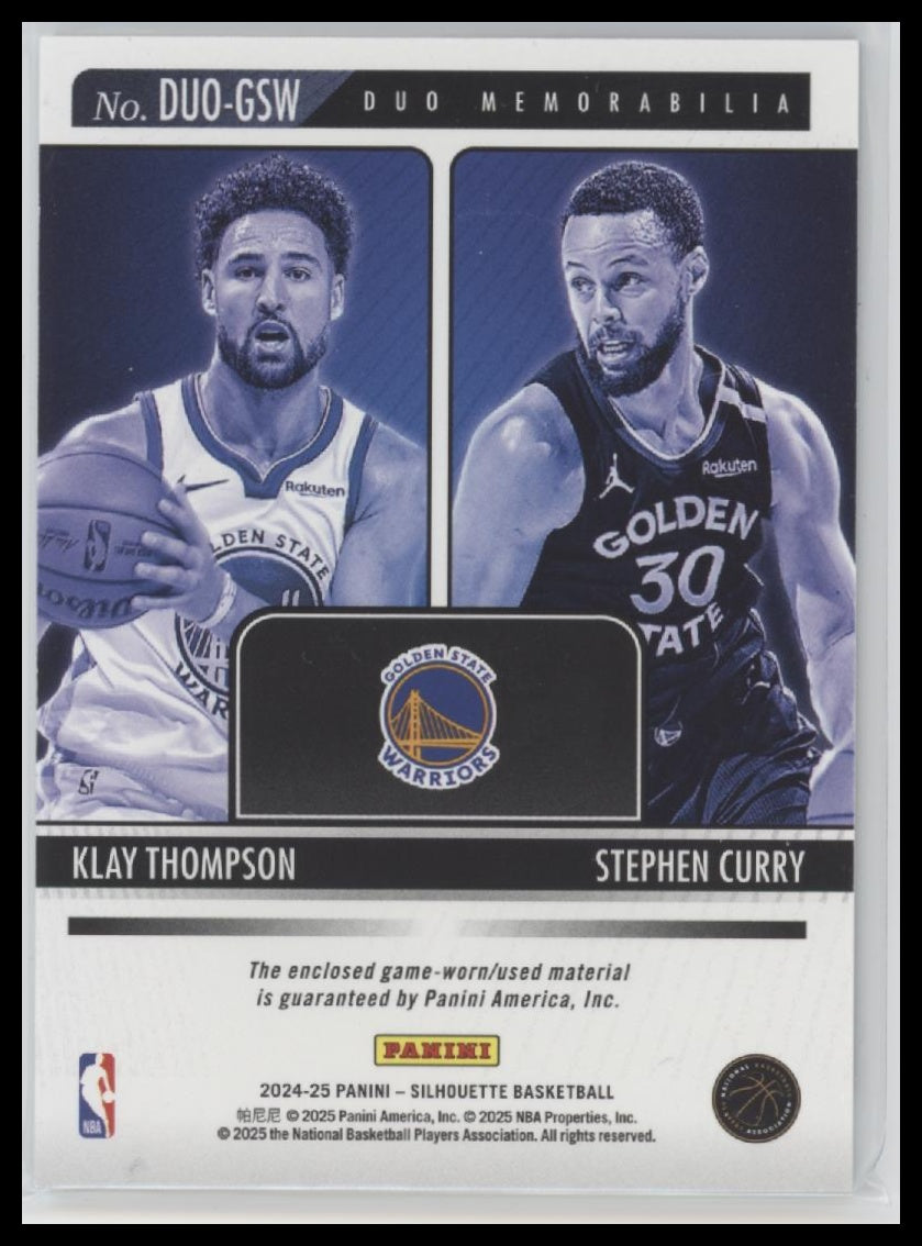 2024-25 Panini Silhouette Duo Memorabilia Klay Thompson / Stephen Curry #DUO-GSW