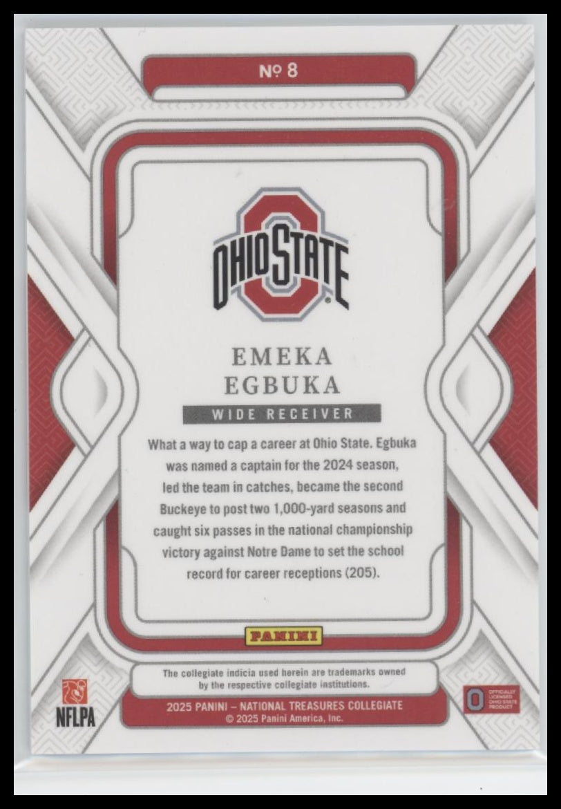 2025 Panini National Treasures Collegiate Emeka Egbuka #/99 #8