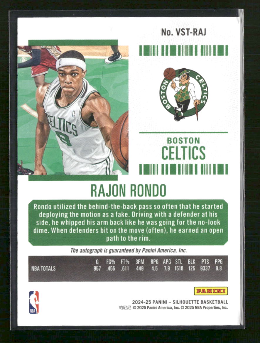 2024-25 Panini Silhouette Veteran Season Ticket Rajon Rondo #/35 Auto #VST-RAJ