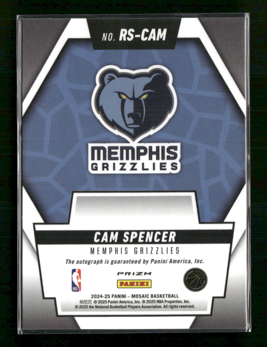 2024-25 Panini Mosaic Rookie Scripts Green Ice Cam Spencer Auto #RS-CAM