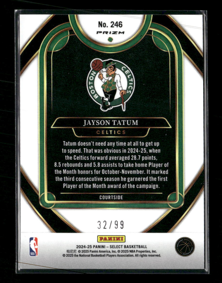 2024-25 Panini Select Blue Tectonic Prizm Jayson Tatum #/99 #246