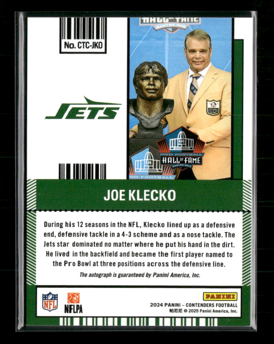 2024 Panini Contenders Contenders to Canton Joe Klecko Auto /100 #CTC-JKO