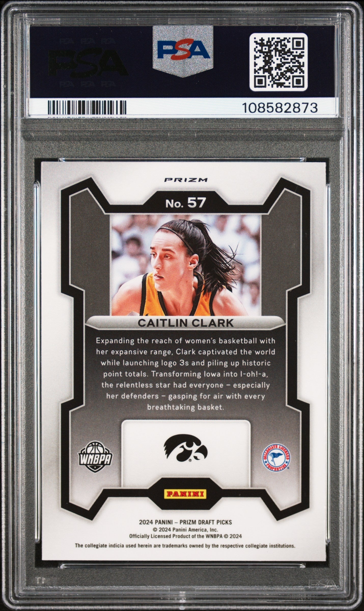 2024 Panini Prizm Draft Picks Red Ice Caitlin Clark 8 PSA #57