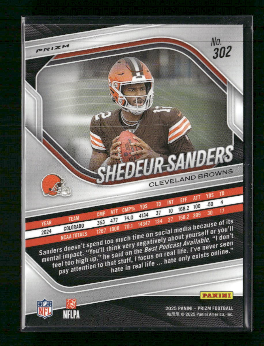 2025 Panini Prizm Red White and Blue Shedeur Sanders #302