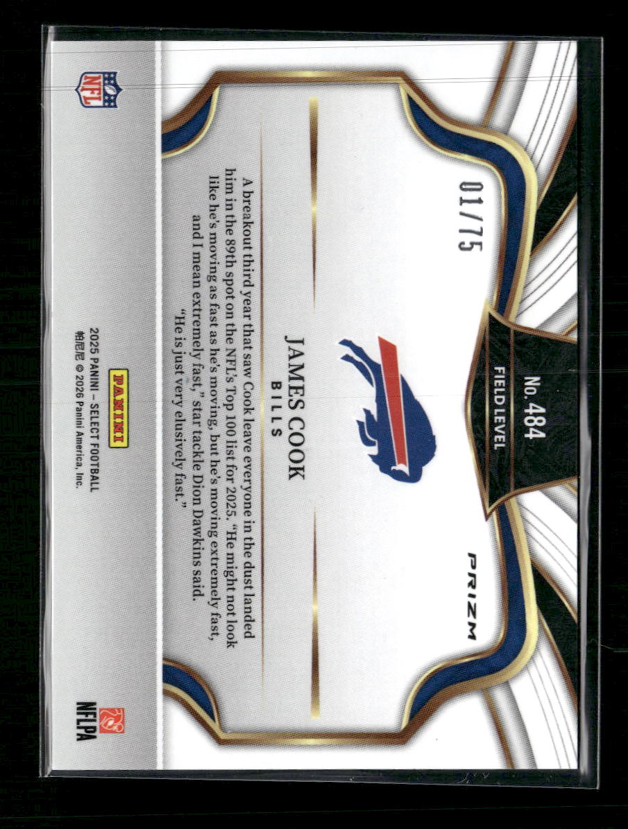 2025 Panini Select Blue Prizm James Cook #/75 #484