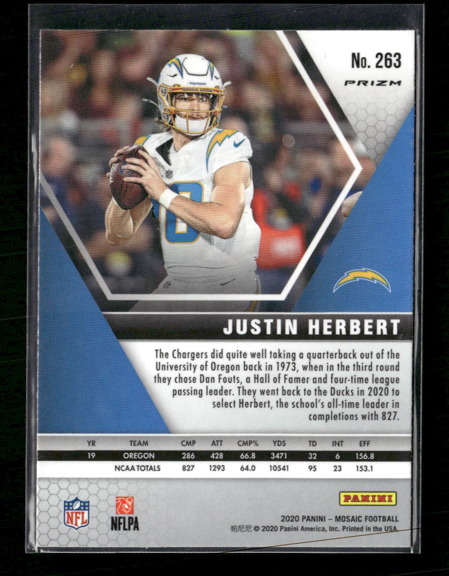 2020 Panini Mosaic Prizm Camo Pink Justin Herbert #263