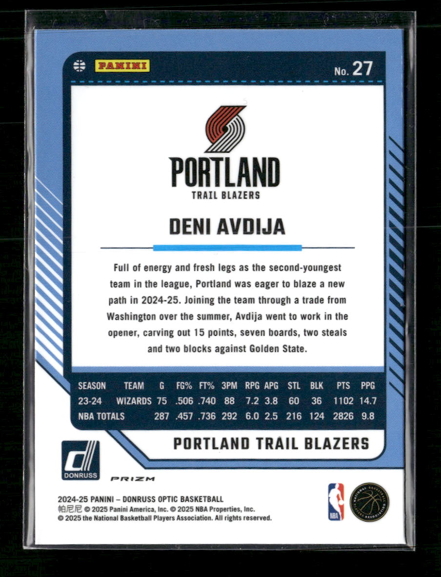 2024-25 Donruss Optic Photon Deni Avdija #27