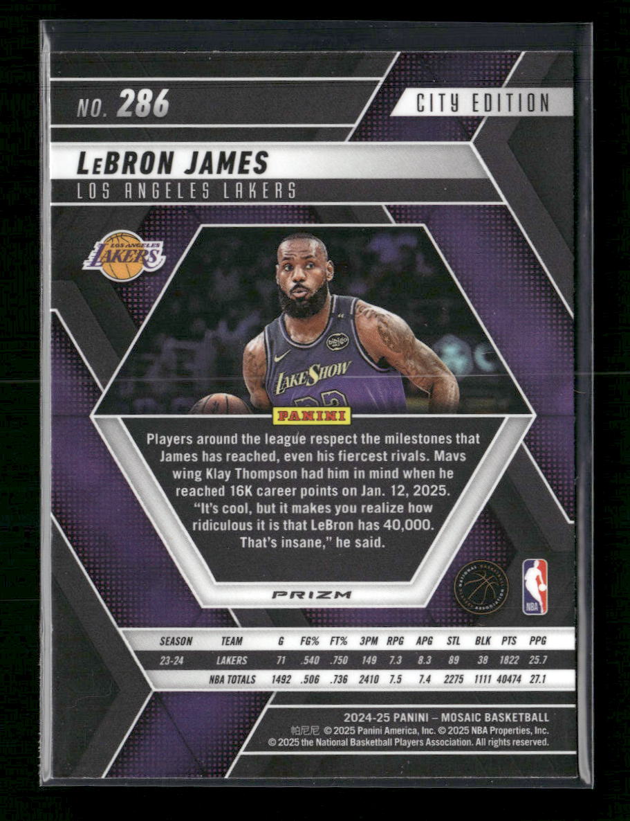 2024-25 Panini Mosaic Honeycomb Mosaic LeBron James #286