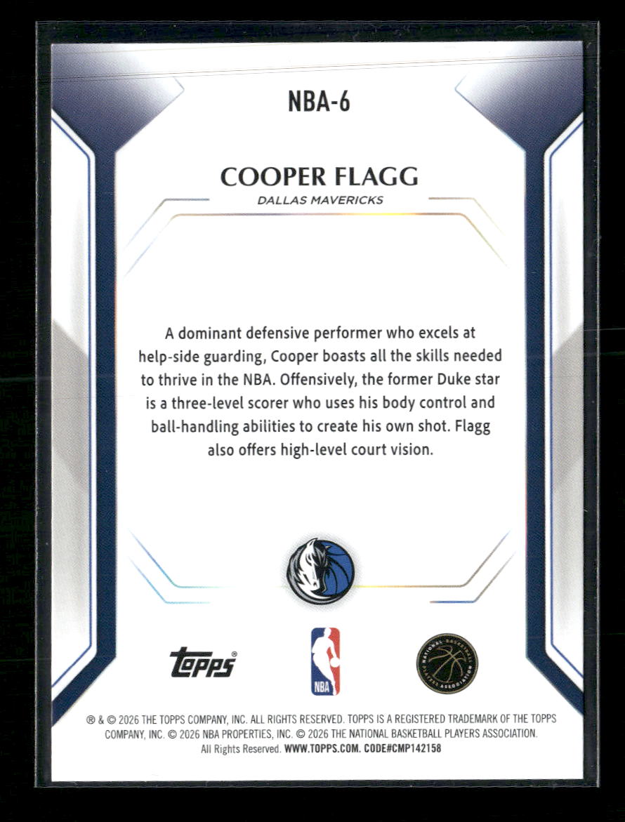 2025-26 Topps Topps Collector Kit Cooper Flagg #NBA-6