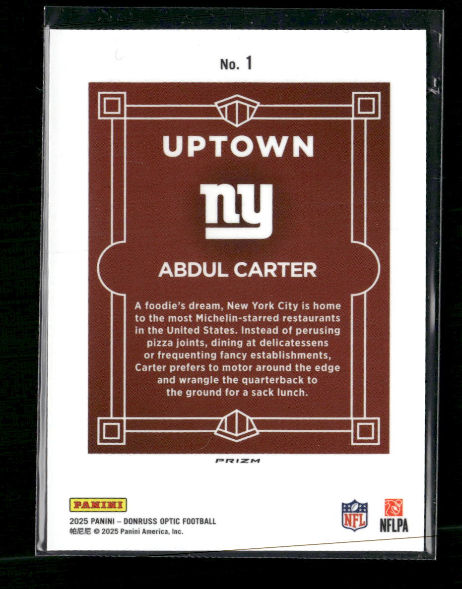 2025 Donruss Optic Uptown Abdul Carter #1