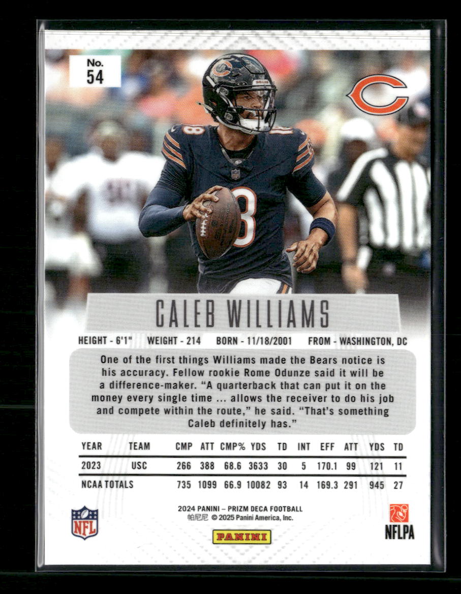2024 Panini Prizm Deca Caleb Williams #54