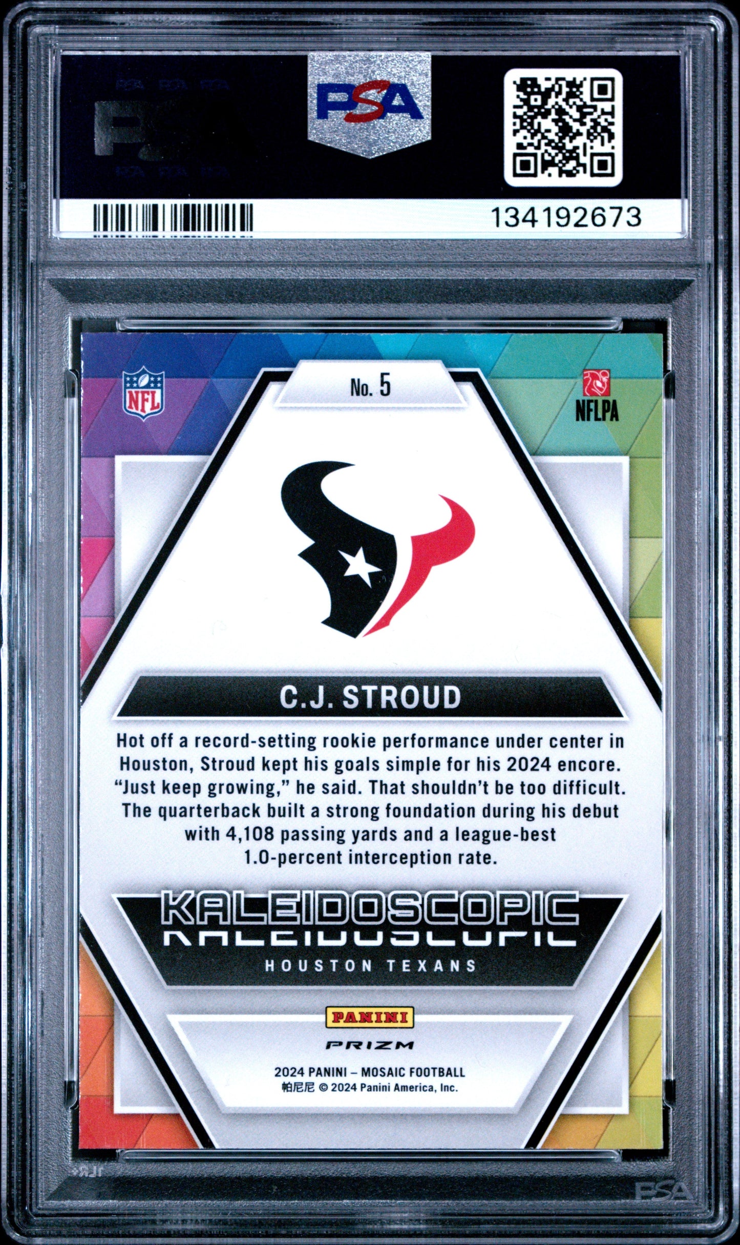 2024 Panini Mosaic Kaleidoscopic Cj Stroud 9 PSA #5