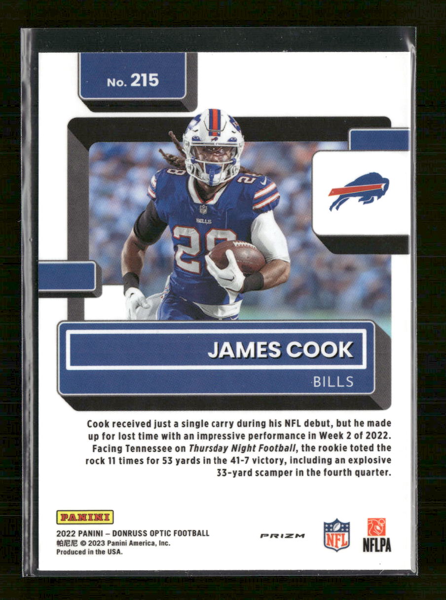 2022 Donruss Optic Purple Shock James Cook Rookie #215