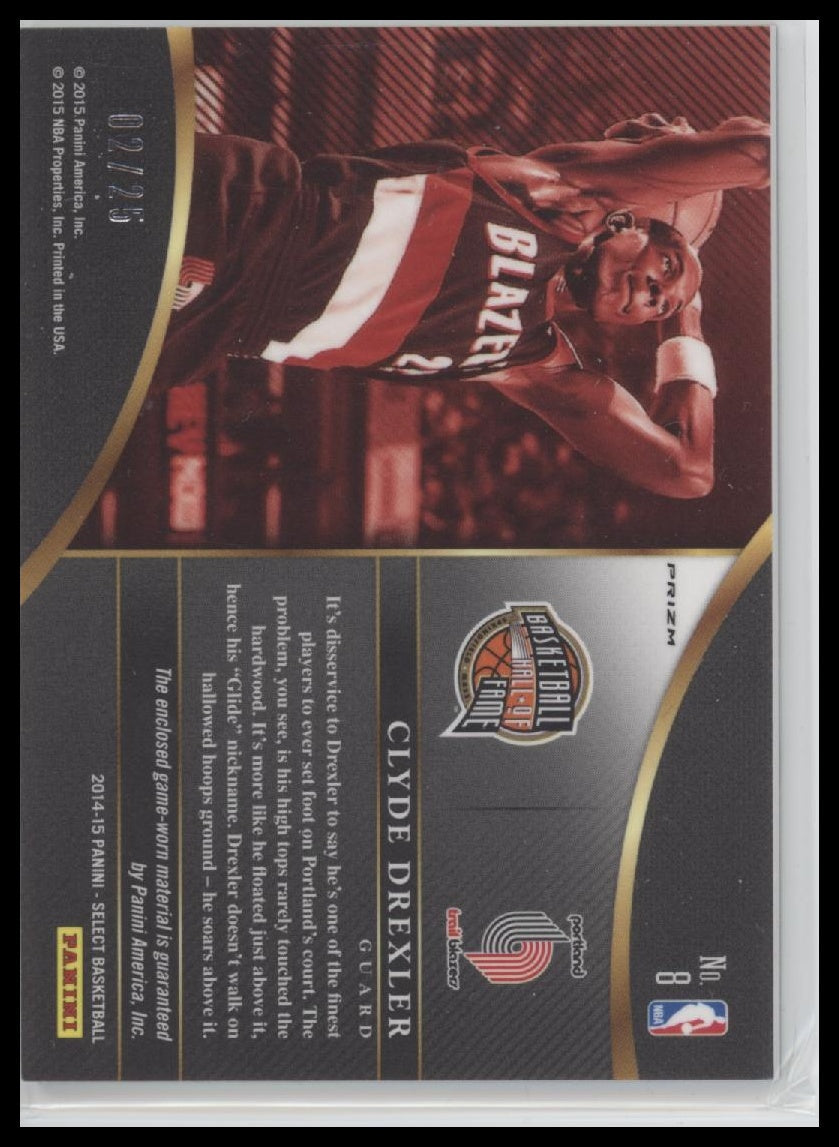 2014/15 Panini Select On Hallowed Ground Patch Clyde Drexler Tie-Dye #/25 #8