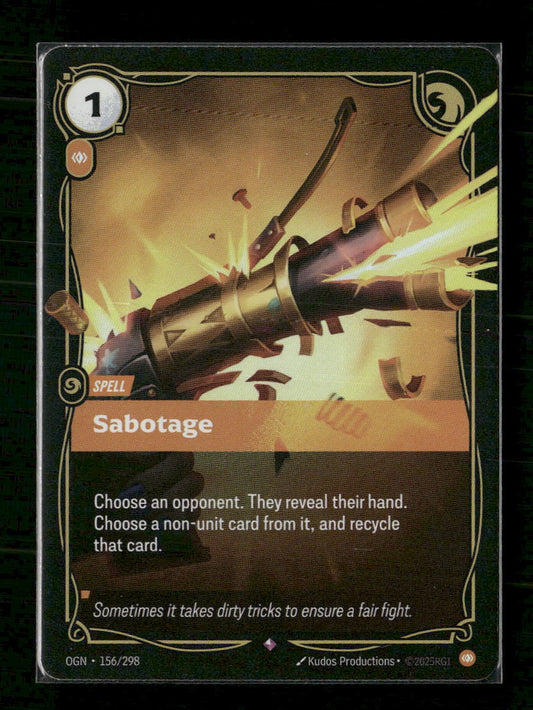 Sabotage #156/298 Holofoil Rare - Riftbound Origins