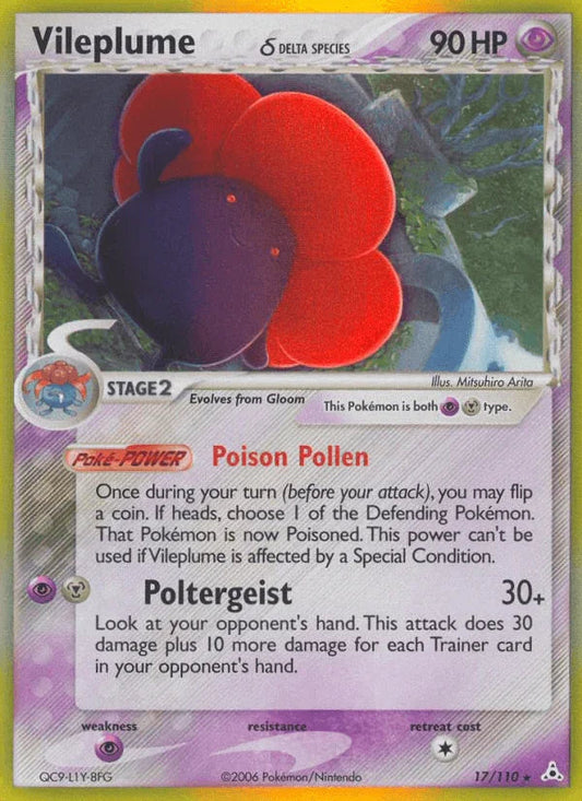 Vileplume (17/110) (Delta Species) [EX: Holon Phantoms]