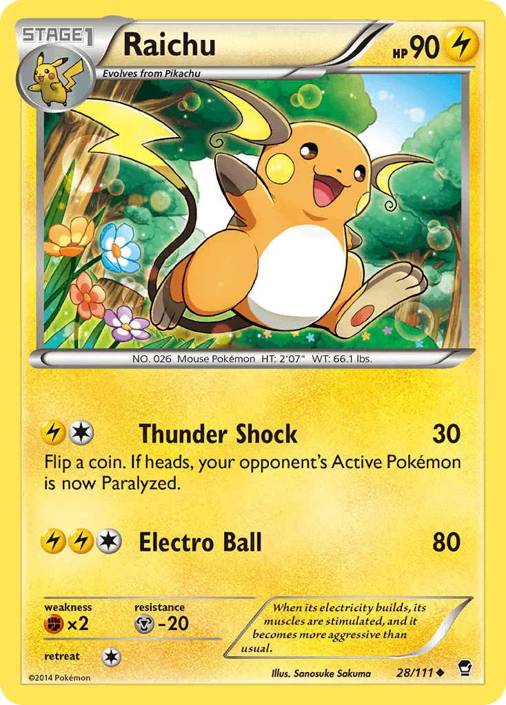 Raichu (28/111) [XY: Furious Fists]