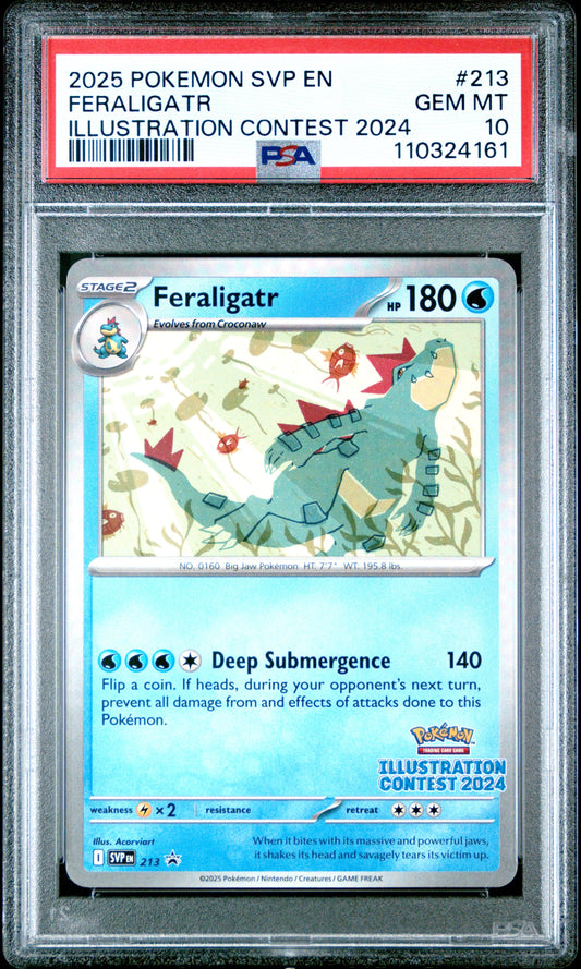 2025 Black Star Promo Illustration Contest 2024 Feraligatr 10 PSA #213