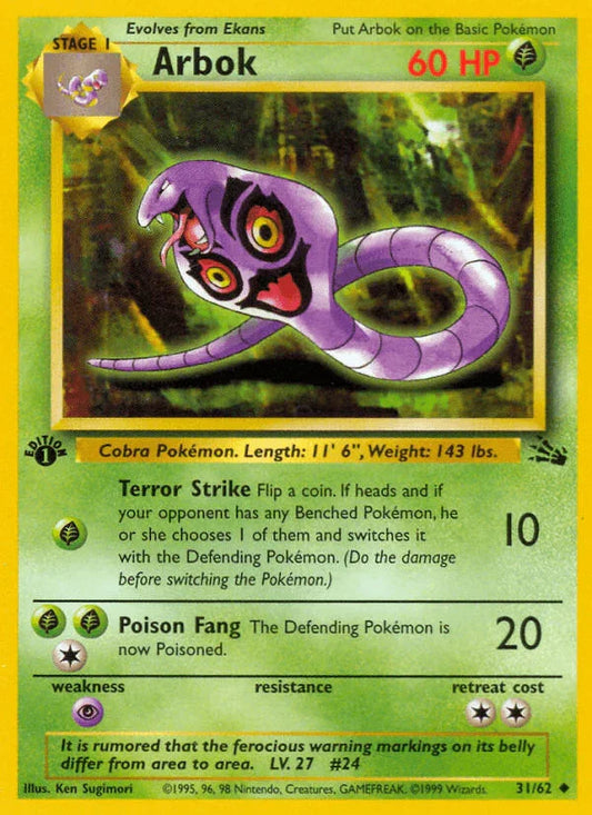Arbok (31/62) [Fossil 1st Edition]