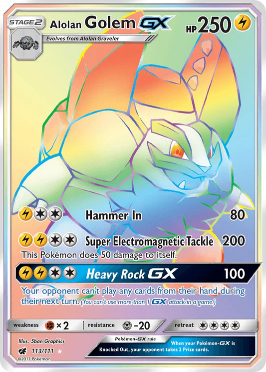 Alolan Golem GX (113/111) [Sun & Moon: Crimson Invasion]