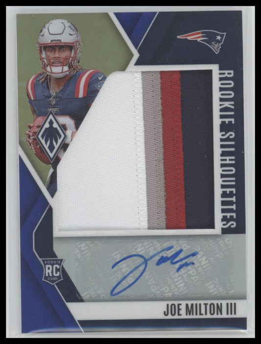 2024 Panini Phoenix Rookie Silhouettes Blue Joe Milton III #/49 Auto #RS-JMN