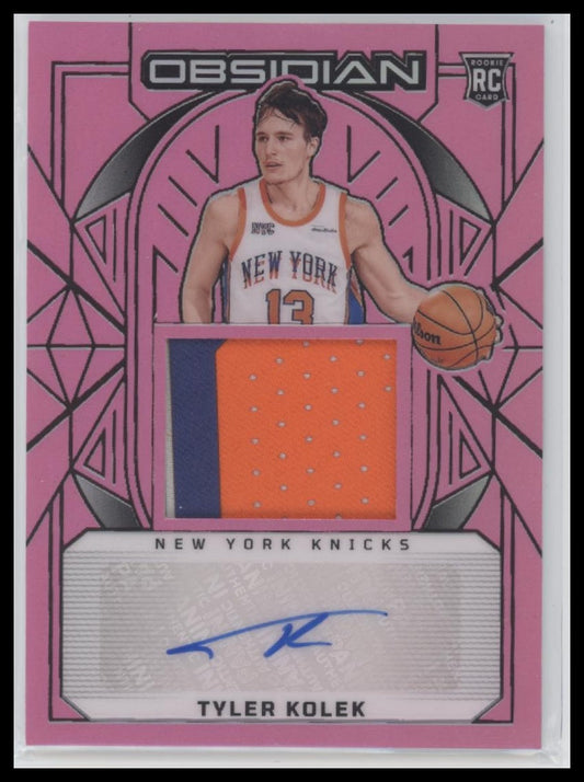 2024-25 Panini Obsidian Pink Flood Patch Auto Tyler Kolek Rookie #/49 #218