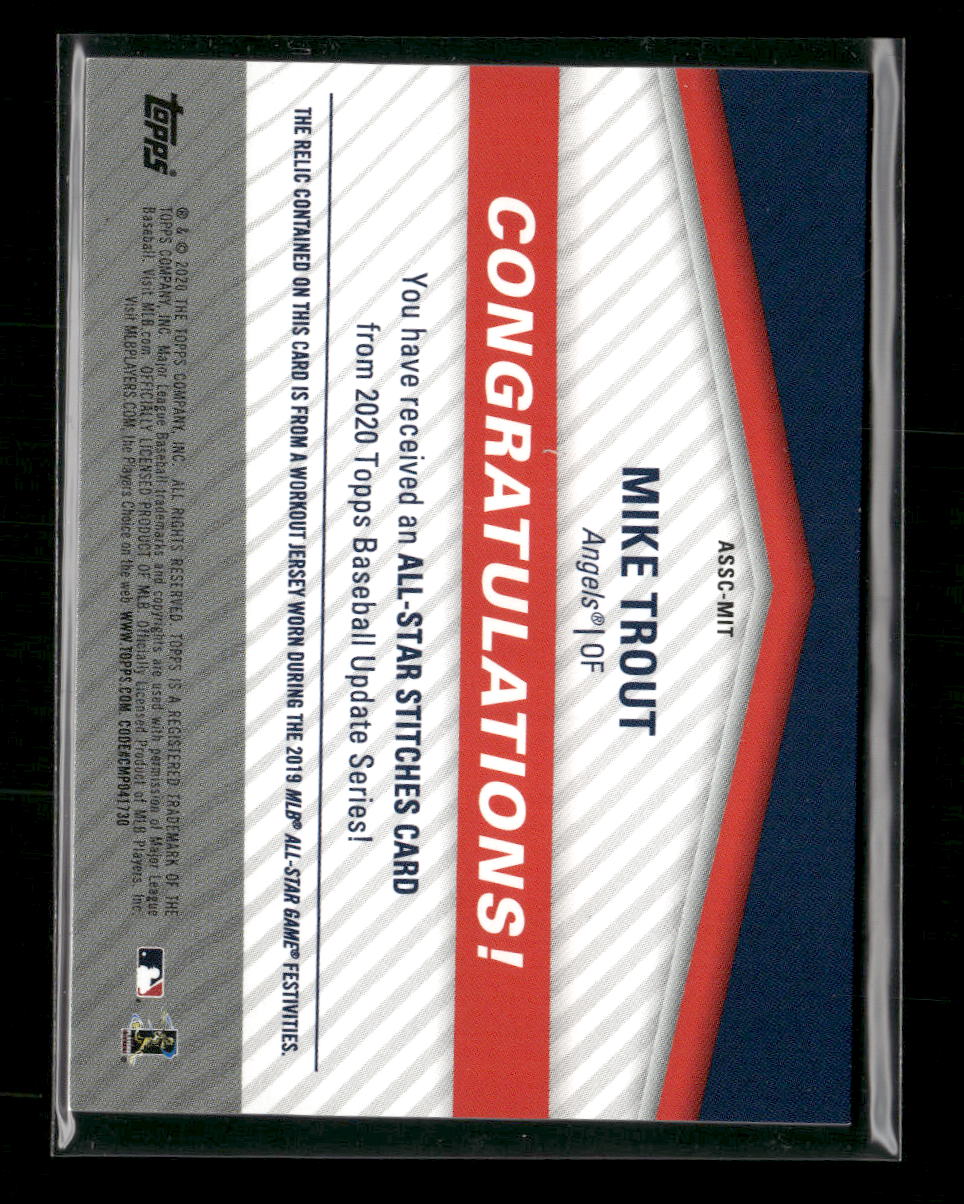 2020 Topps Update All-Star Stitches Relics Mike Trout #ASSC-MT