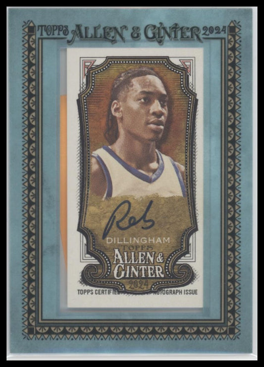 2024 Allen & Ginter Framed Mini Baseball Auto Blue Rob Dillingham #/50 #MA-RD