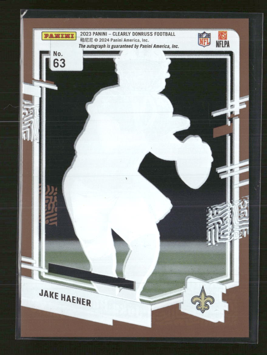 2023 Clearly Donruss Rated Rookie Autographs Orange Jake Haener #/75 Auto #63