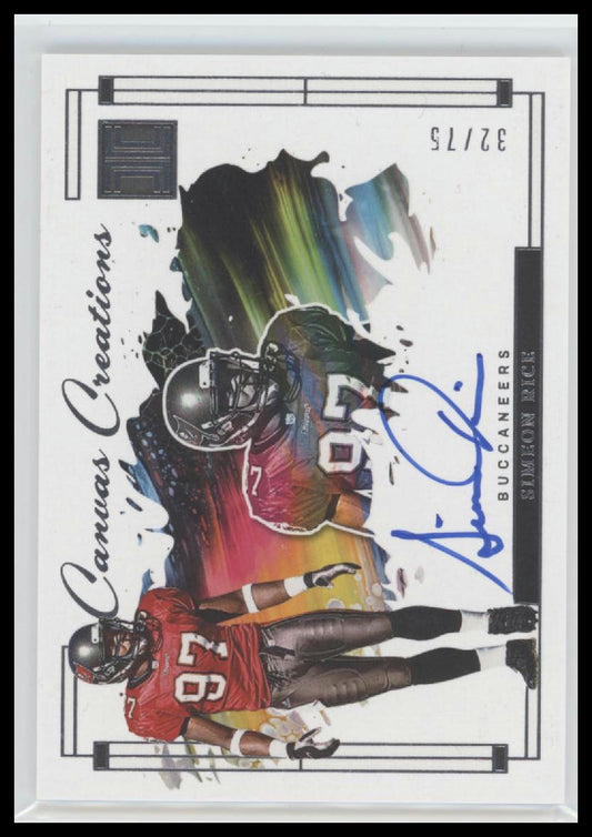 2024 Panini Impeccable Canvas Creations Signatures Simeon Rice #/75 Auto #CC-SRE