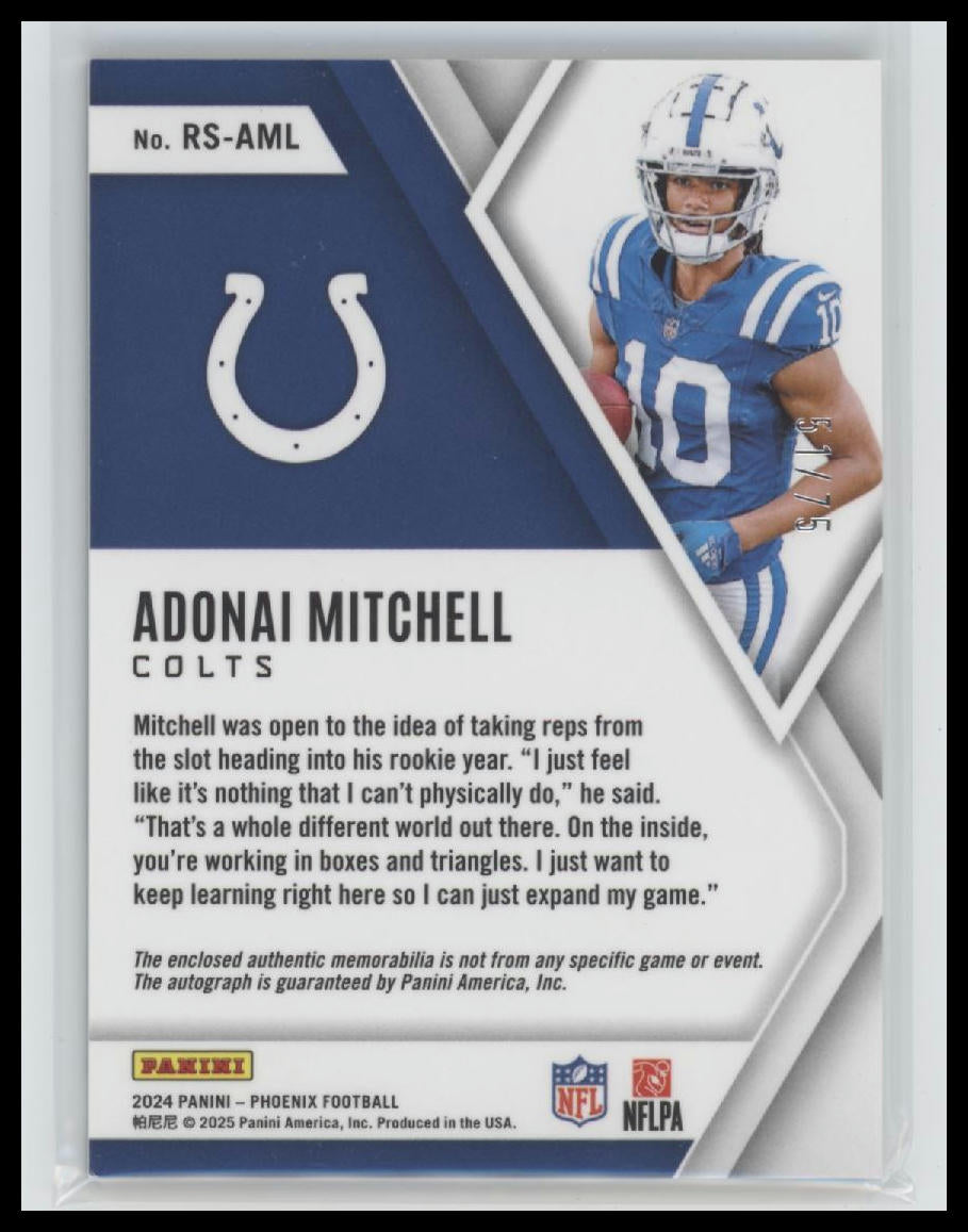 2024 Panini Phoenix Rookie Silhouettes Silver Adonai Mitchell #/75 #RS-AML