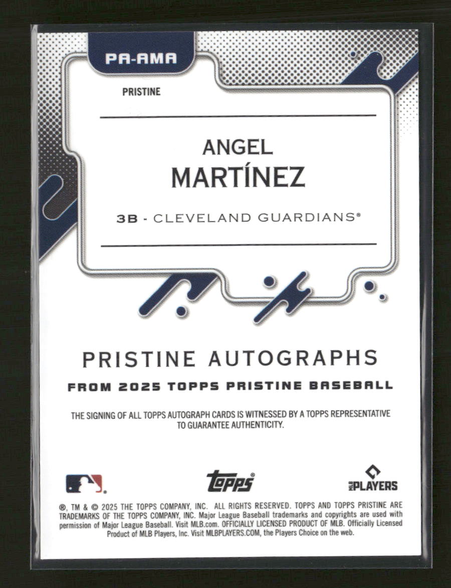 2025 Topps Pristine Purple Refractor Angel Martínez #/99 Auto #PA-AMA