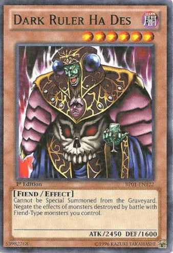 Dark Ruler Ha Des [BP01-EN122] Starfoil Rare