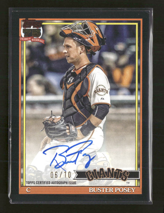 2026 Topps  Baseball 35th Anniversary Black Buster Posey #/10 Auto #91A-BP