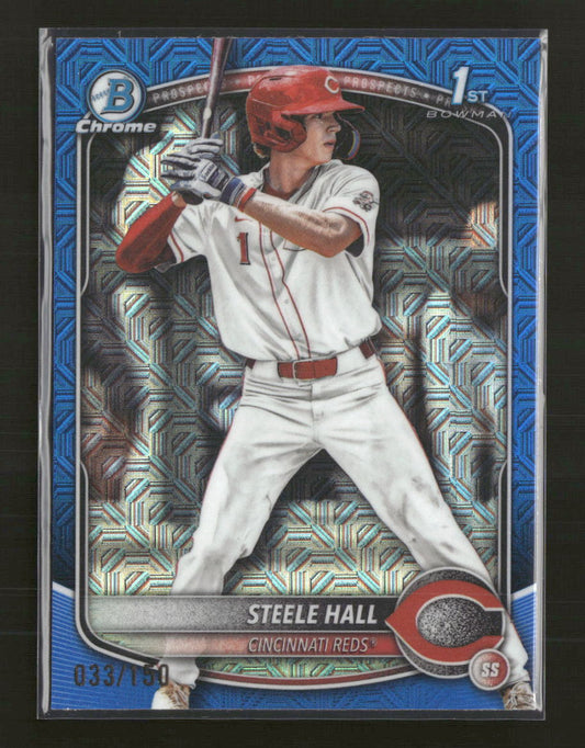 2025 Bowman Draft Chrome Blue Mojo Refractor Steele Hall #/150 #BDC-20