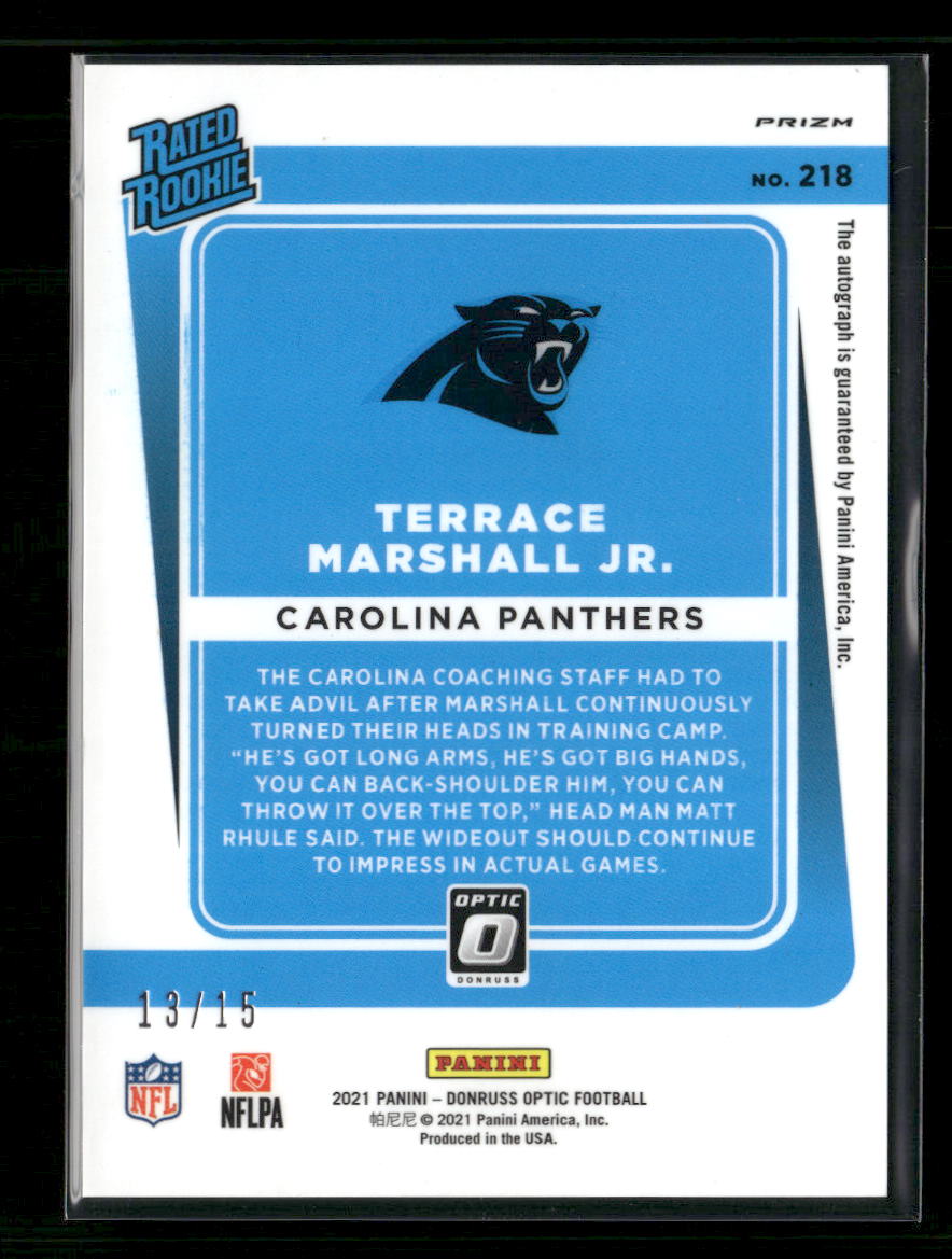 2021 Donruss Optic Ice Terrace Marshall Jr. Rookie #/15 #218
