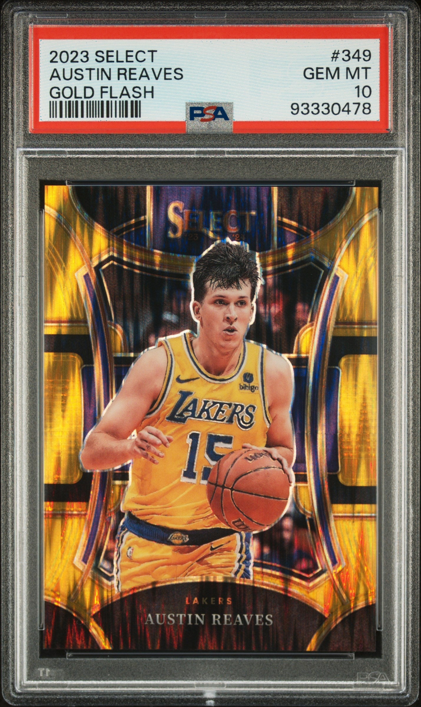 2023 Panini Select Gold Flash Austin Reaves 10 PSA #349