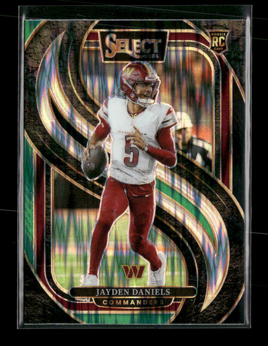2024 Panini Select Black & Green Prizm Shock Jayden Daniels Rookie #112