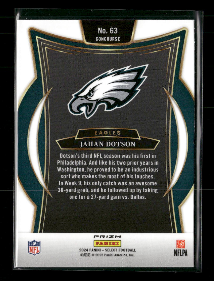 2024 Panini Select Zebra Prizm Jahan Dotson #63